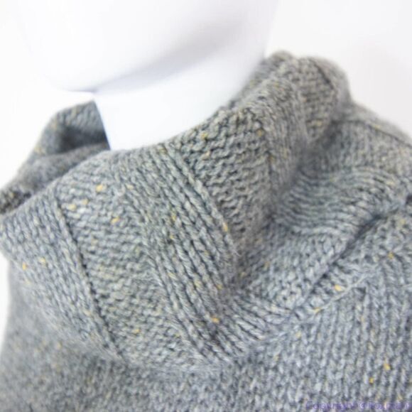 Max Studio wool blend cowl neck cable knit grey pleated sweater dress, size S - Picture 11 of 16